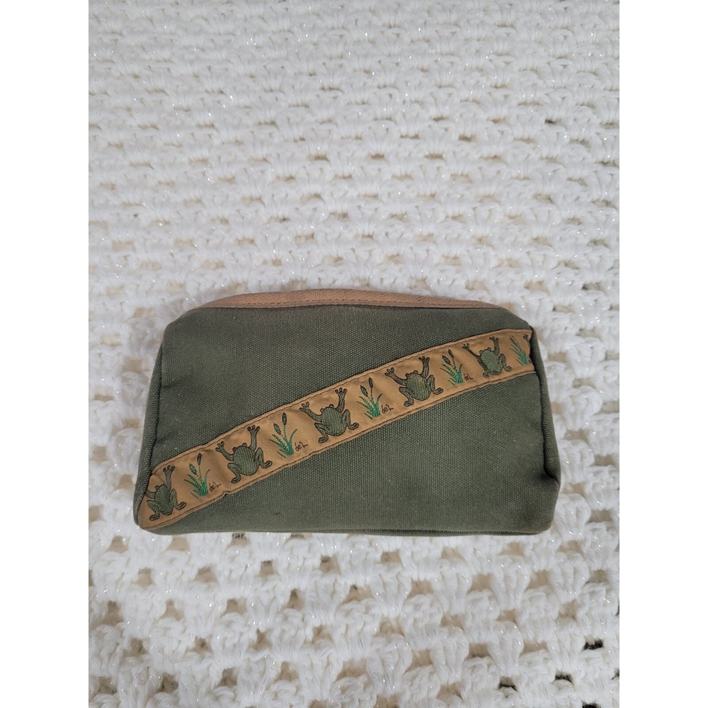 Vintage Canvas Green YKK Zippered Pouch